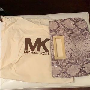 Grey snake Michael Kors clutch